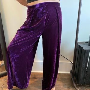 velvet bell bottom pants